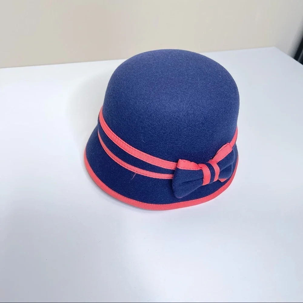 Janie and jack Navy And Pink Cloche Hat 2t-3